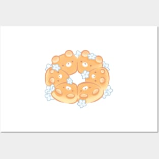 Cute Bears Bundt Bread Rolls Posters and Art